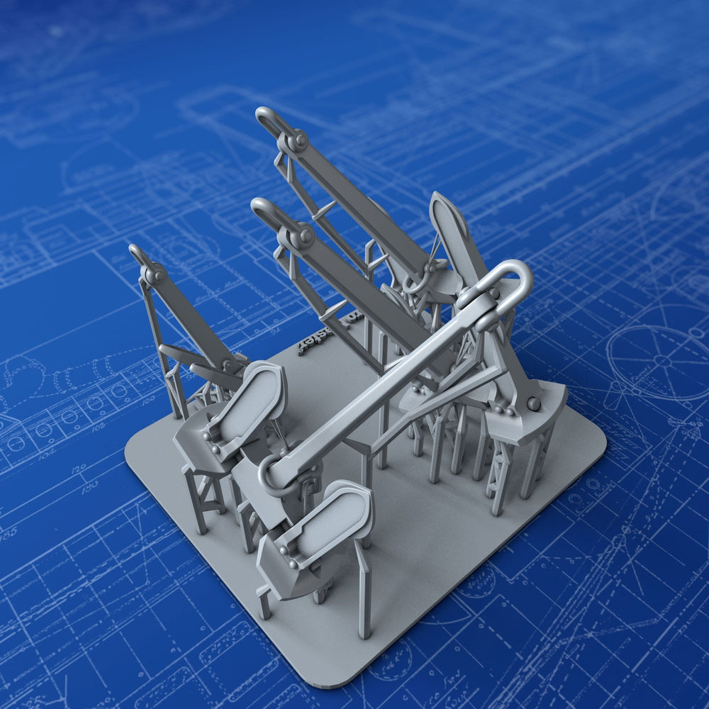 1/150 Royal Navy HMS Hood Anchor Set x4 Anchors (2x 192cwt, 1x 191cwt & 1x 60cwt)