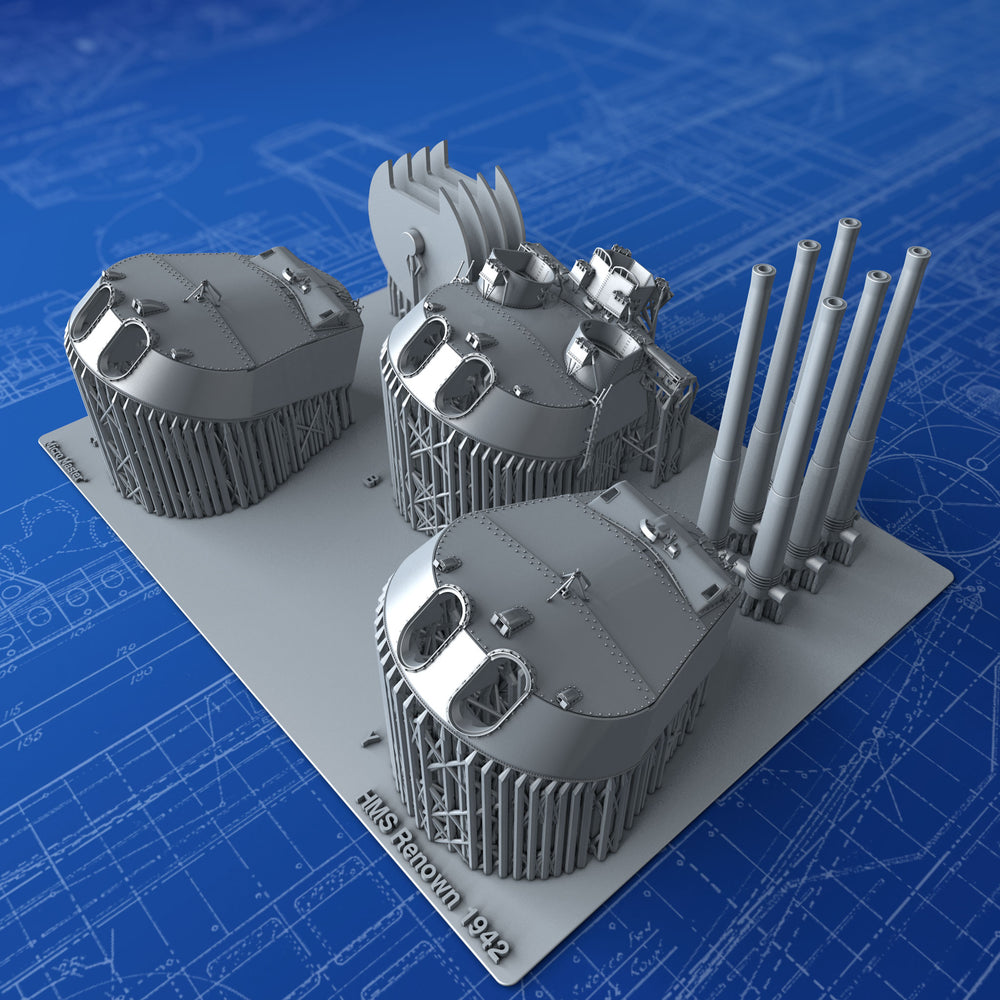 1/350 Royal Navy 15" (38.1cm) MKI*/N Turrets x3 HMS Renown (1942)