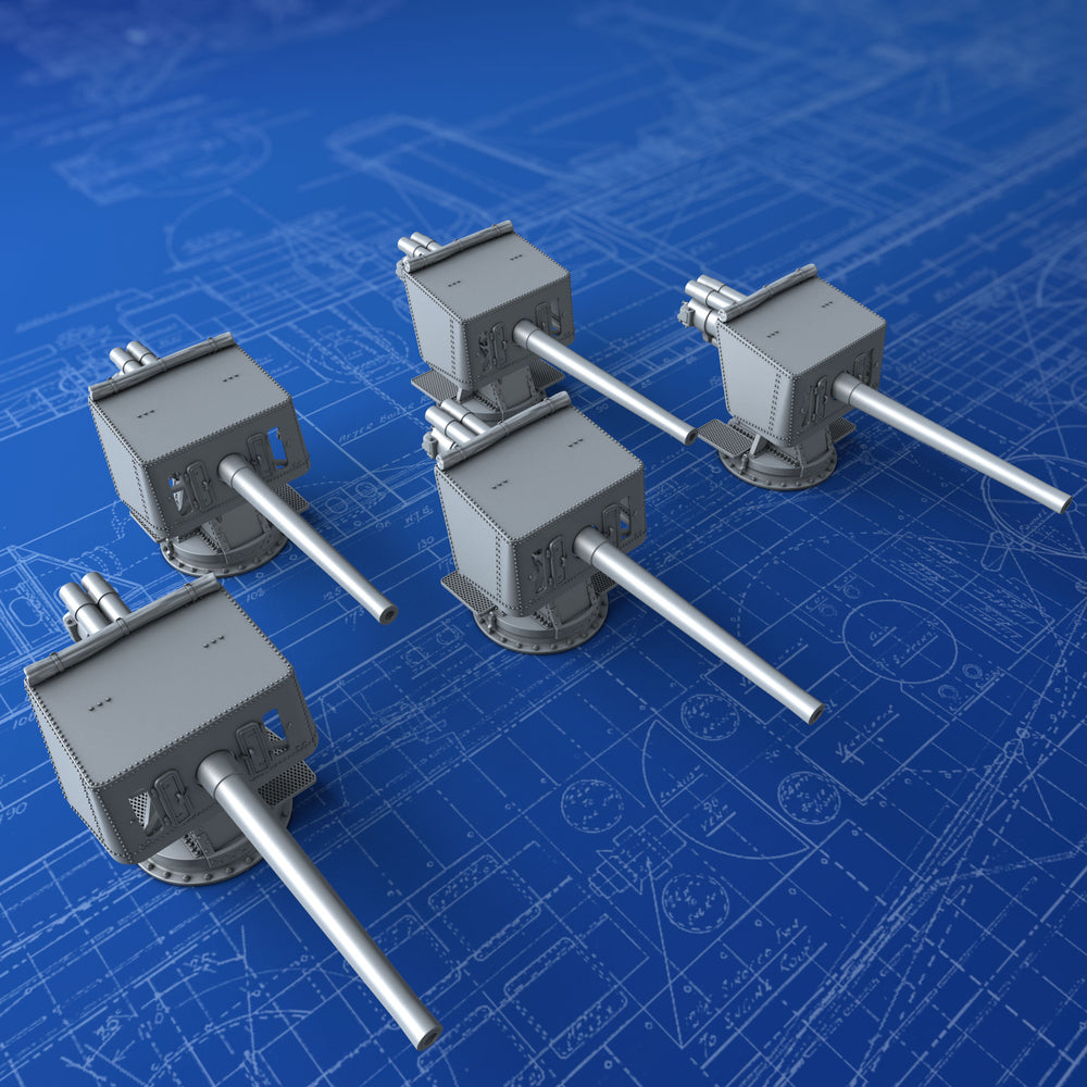 1/72 Royal Navy 4.7" (12 cm) BL MKI & MKII on CPVI Mount x5