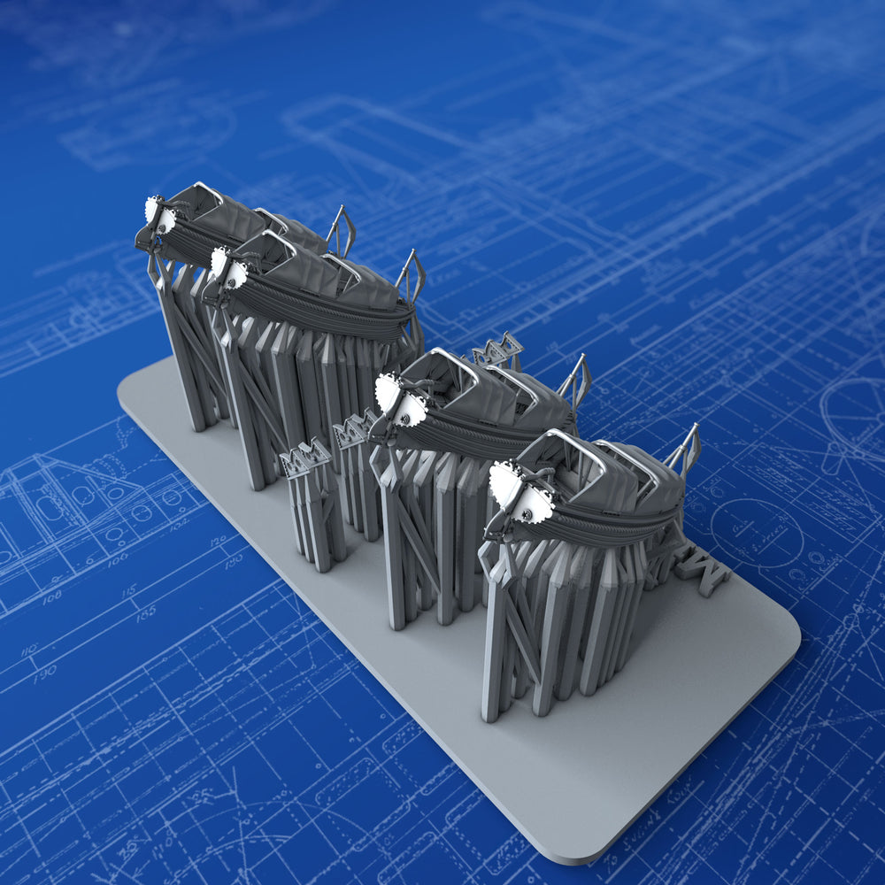 1/700 Royal Navy 20ft Motor Boats x4 (V & W Class Destroyers)