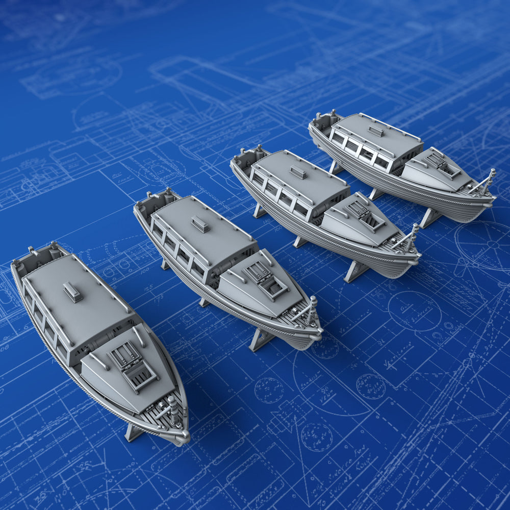 1/600 Royal Navy 25ft Motor Cutters x4