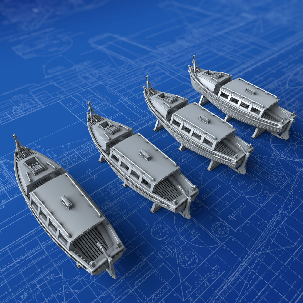 1/700 Royal Navy 25ft Motor Cutters x4