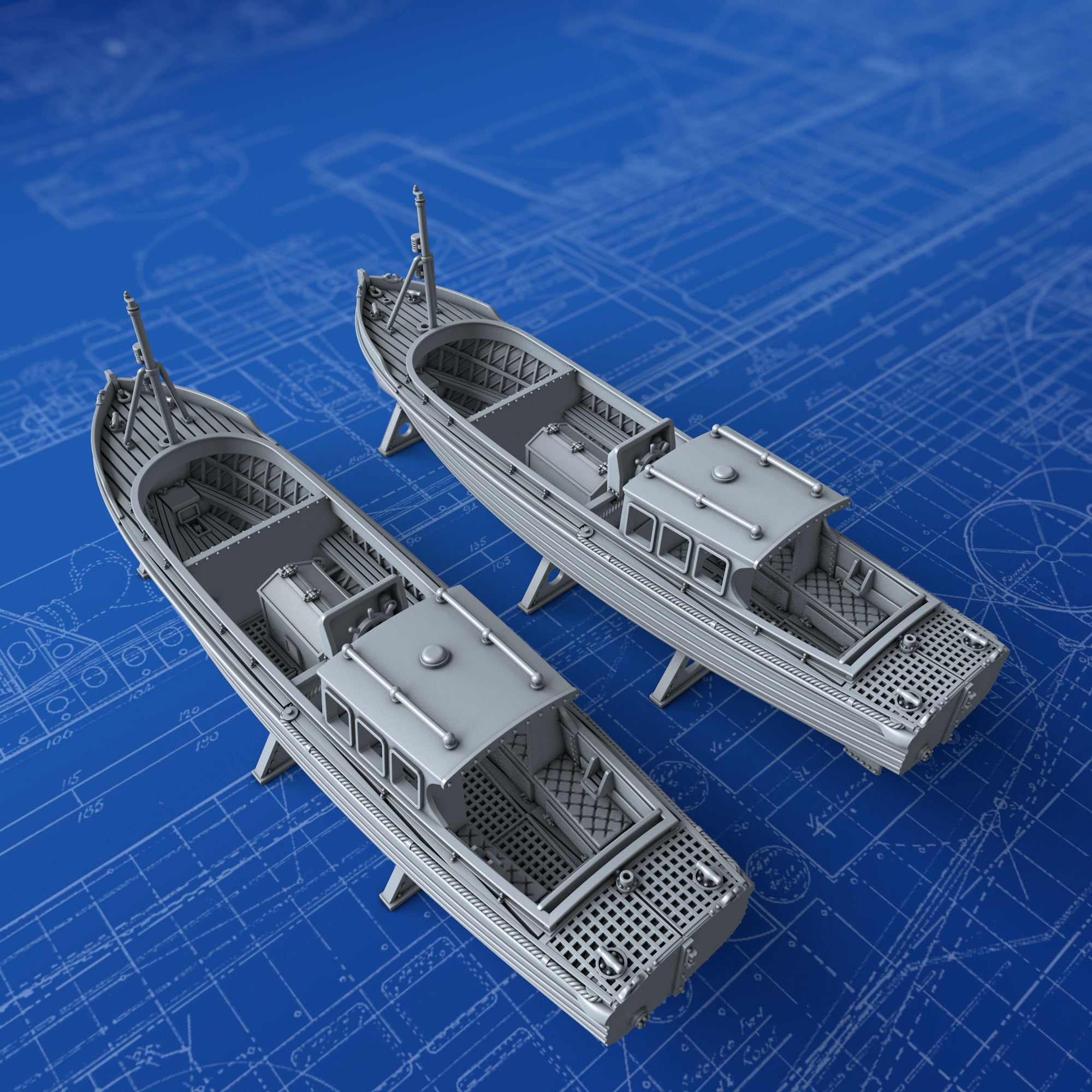 1/600 Royal Navy 35ft Motor Pinnaces x2 – Micro Master 3D Printed Hobby ...