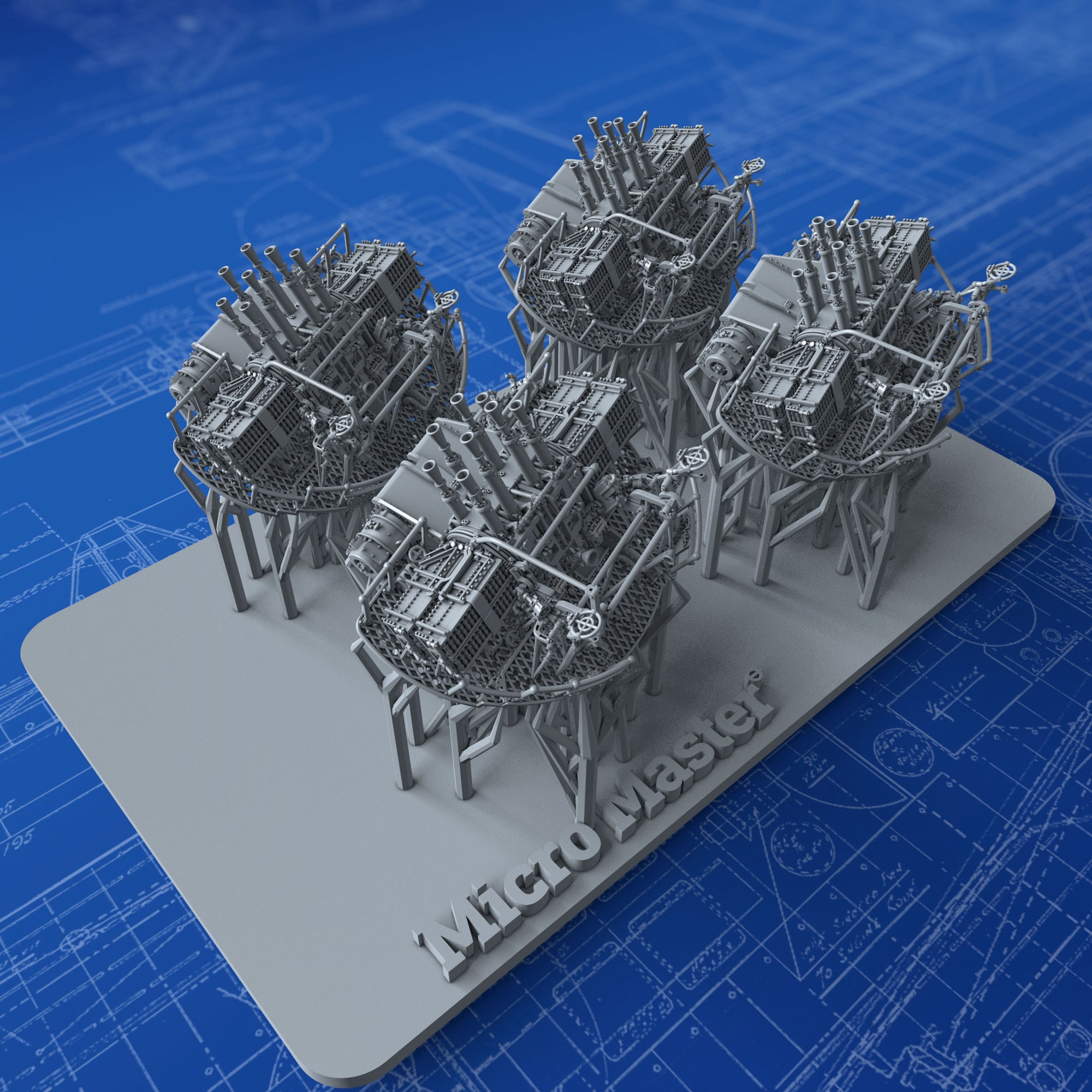 1/700 Royal Navy 2-pdr Octuple Pom Poms (4cm/39) QF MKVIII on ‘M’ (MKV ...