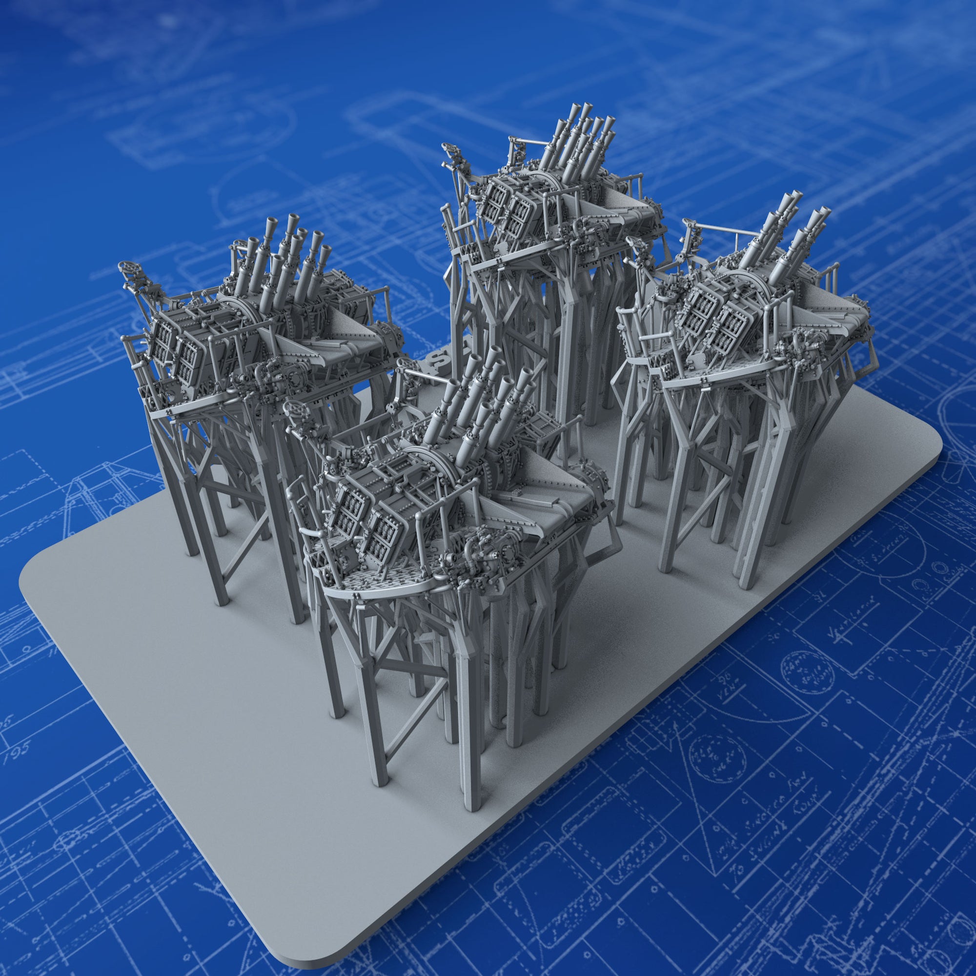 1/700 Royal Navy 2-pdr Octuple Pom Poms (4cm/39) QF MKVIII on ‘M’ (MKV ...