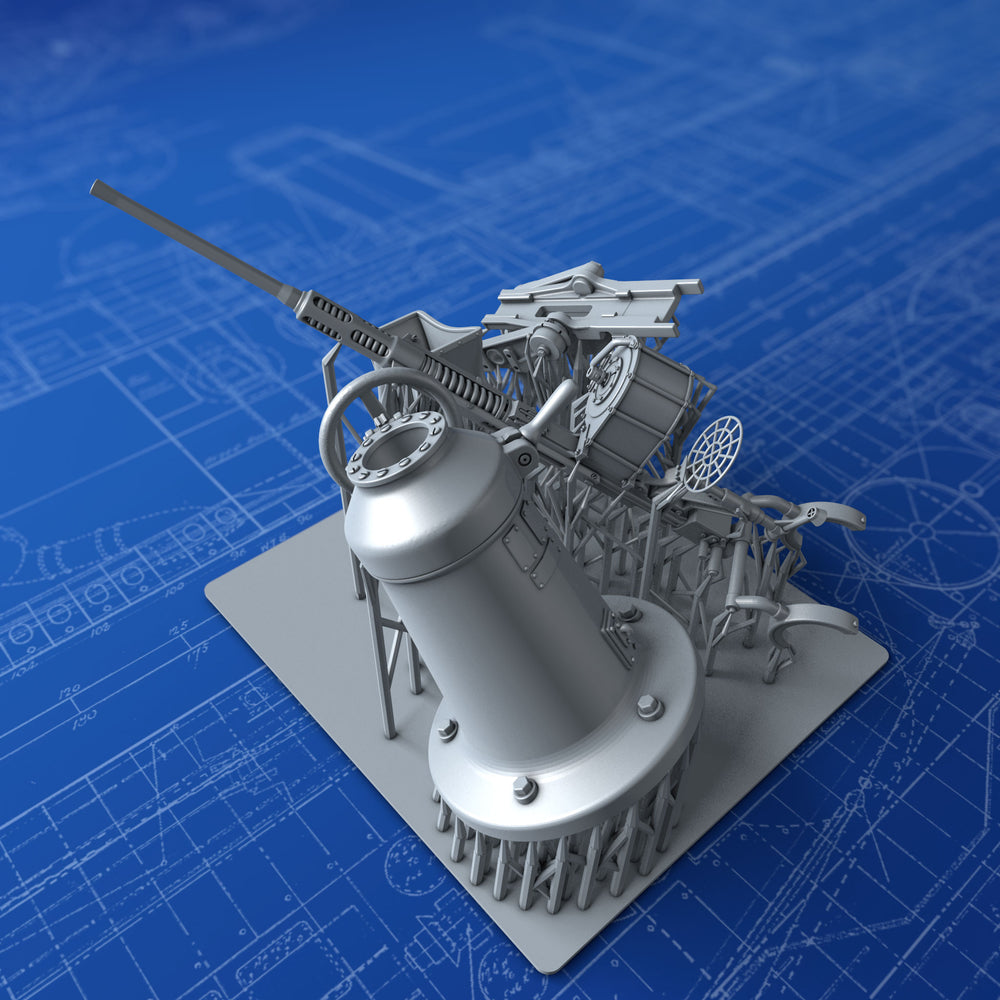 1/35 US Navy 20mm Oerlikon Mount MK 4 (0º Elevation, No Shield)