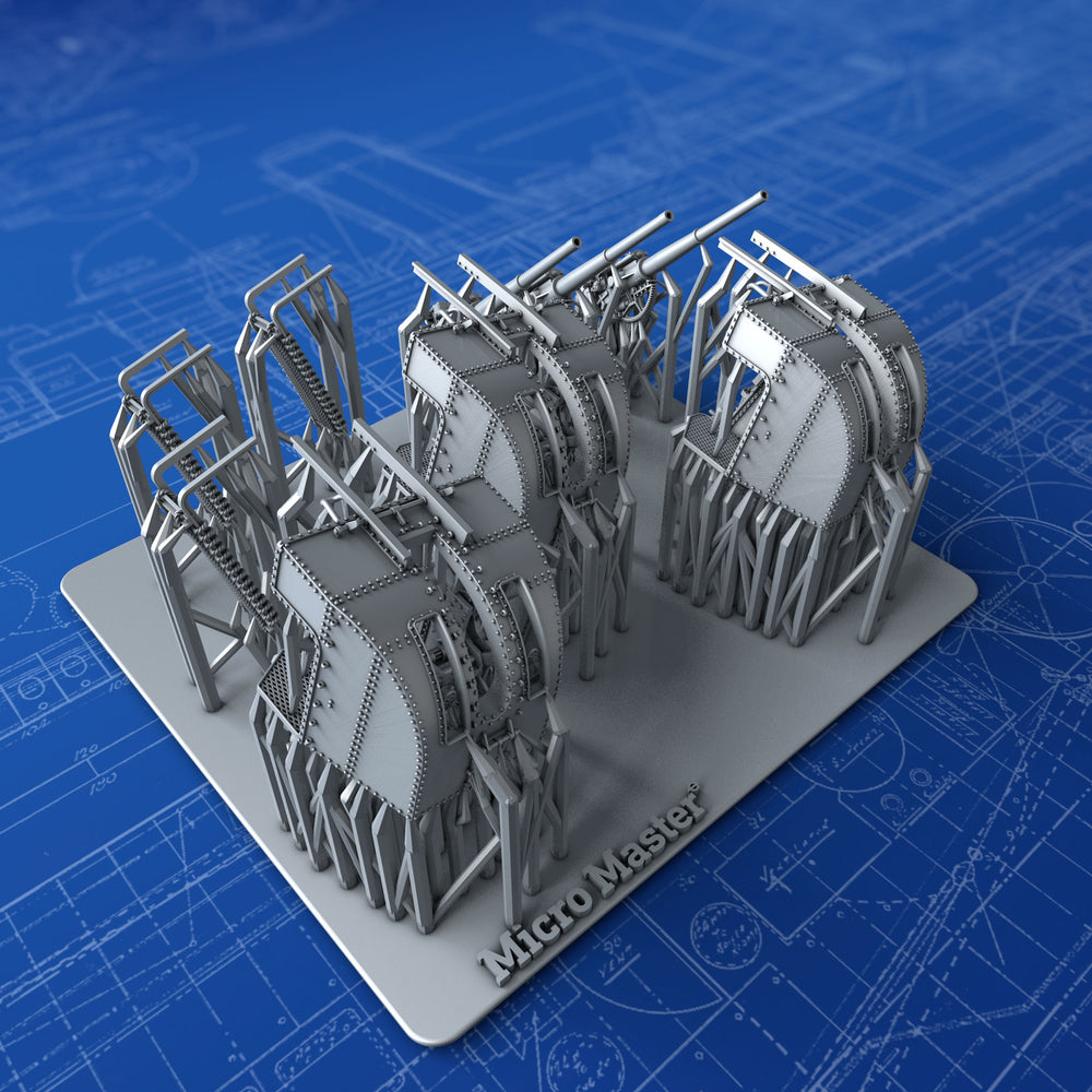 1/350 Royal Navy 4"/45 (10.2cm) QF MKXVI (MKXX Single Mounts) x3