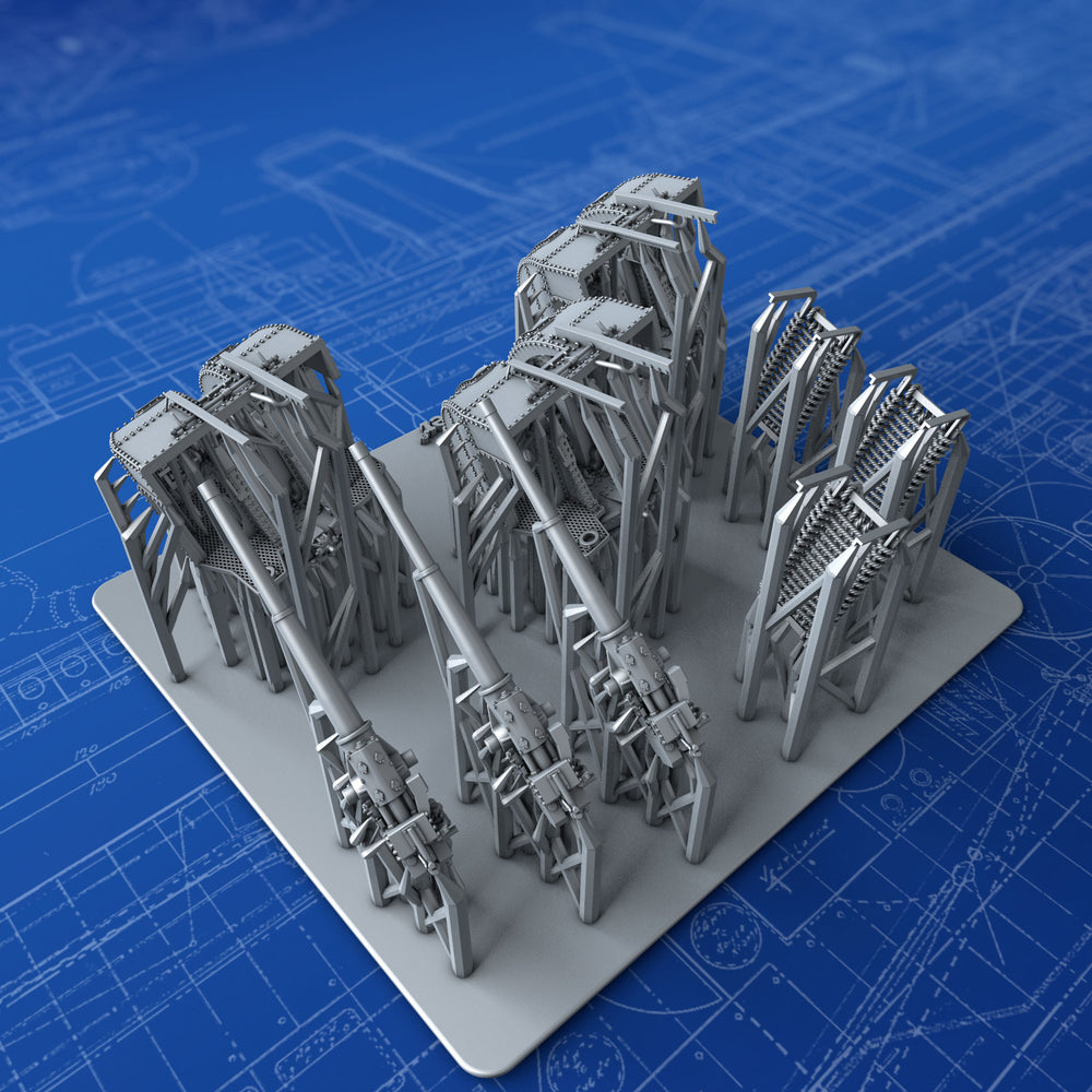 1/350 Royal Navy 4"/45 (10.2cm) QF MKXVI (MKXX Single Mounts) x3