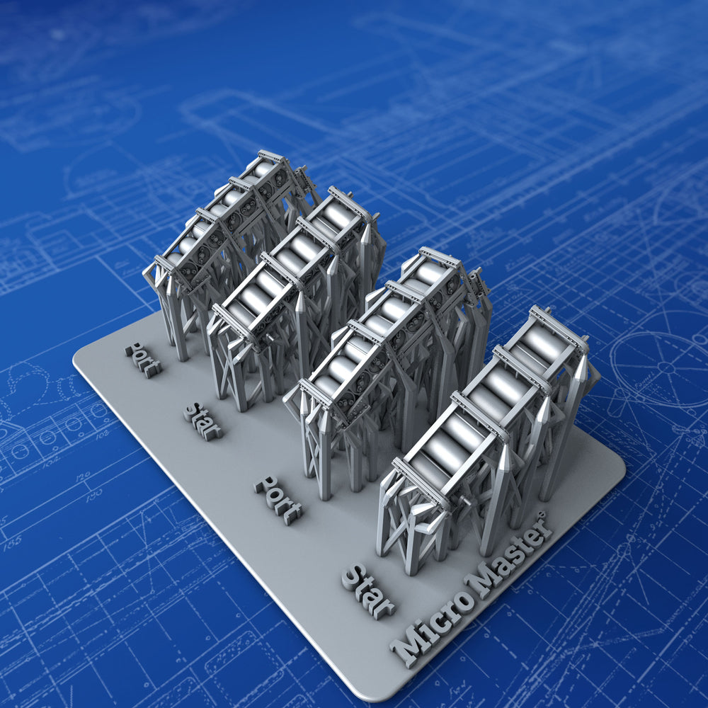 1/350 Royal Navy Depth Charge Rails x4 (7 Charge Version, Starboard & Port)