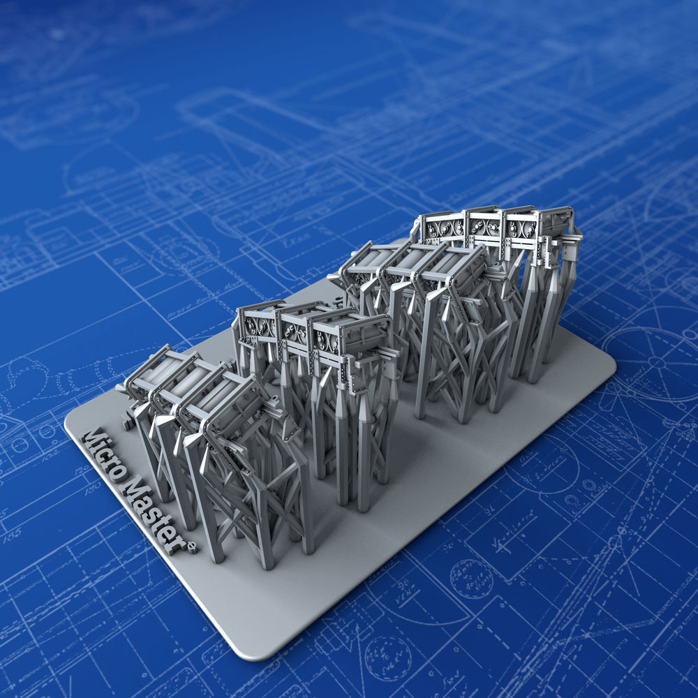 1/350 Royal Navy Depth Charge Rails x4 (7 Charge Version, Starboard & Port)