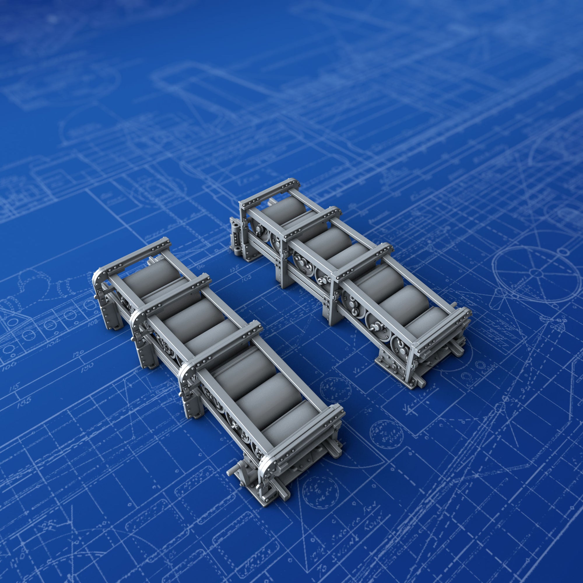 Hms Depth Charge Rack 1/350 Royal Navy Depth Charge Rails x4 (7 Charge Version, Starboard ...