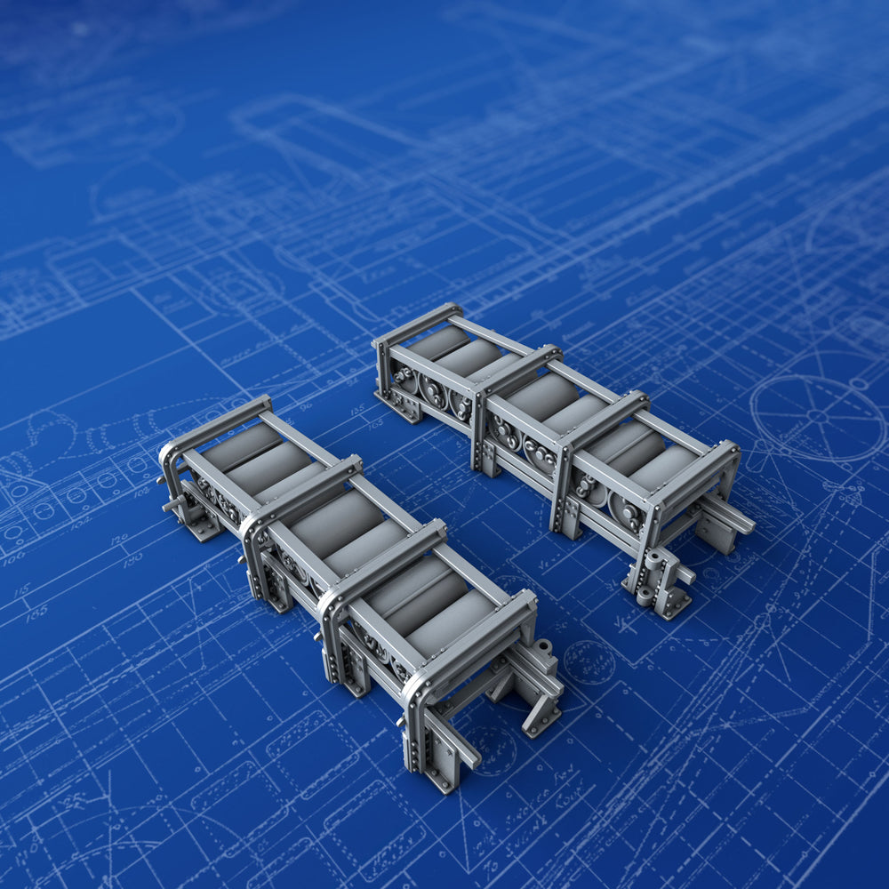 1/350 Royal Navy Depth Charge Rails x4 (7 Charge Version, Starboard & Port)
