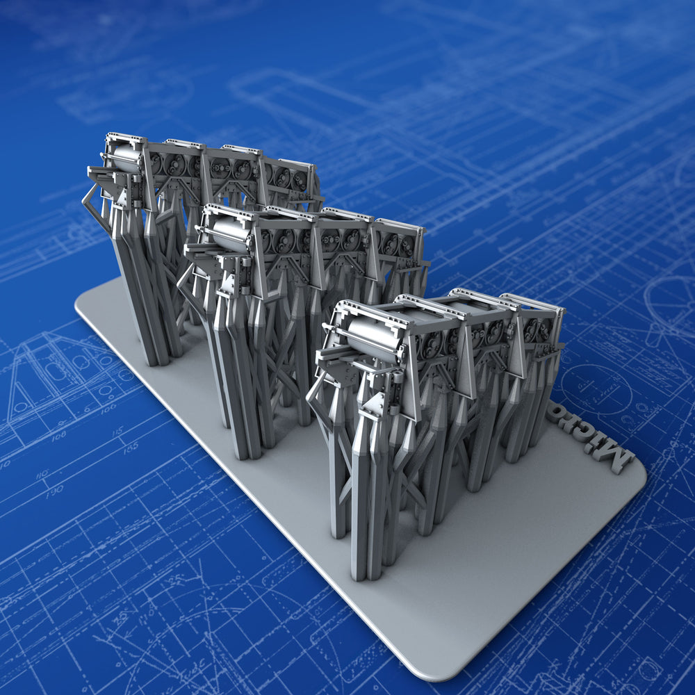 1/350 Royal Navy Depth Charge Rails x3 (Tribal Class, 8 Charge Version)