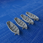 1/700 Royal Navy 18ft Cutters x4