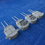 1/600 Royal Navy 8" MKVIII MKI Turrets x4 (HMAS Australia 1942)