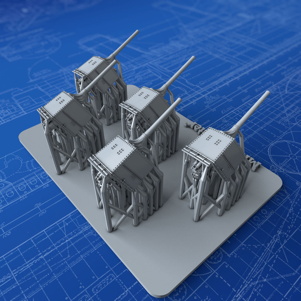 1/700 Royal Navy 6"/45 (15.2cm) BL MKXII x5 (C Class Cruisers)