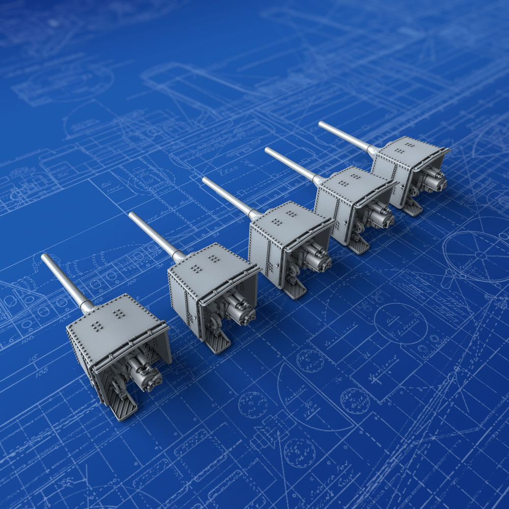 1/700 Royal Navy 6"/45 (15.2cm) BL MKXII x5 (C Class Cruisers)