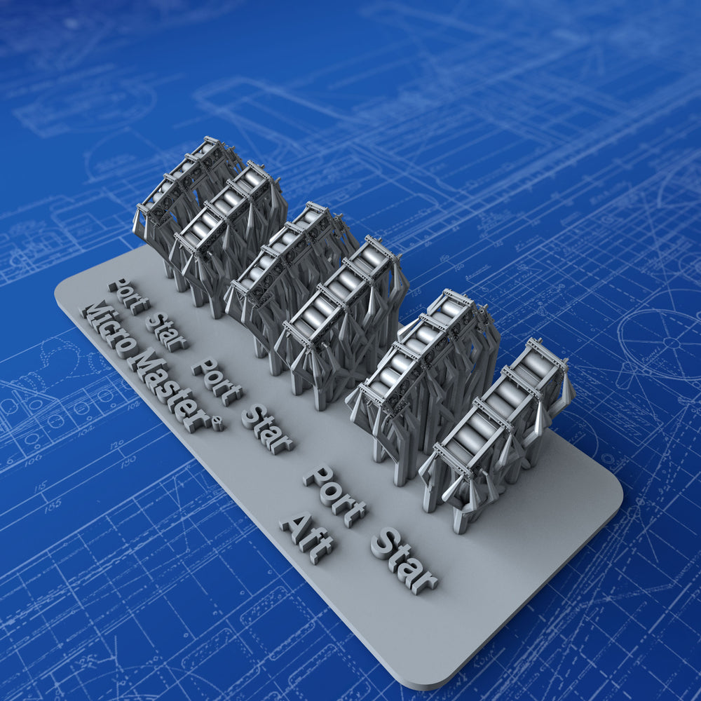 1/700 Royal Navy Depth Charge Rails x6 (7 Charge Version, Starboard & Port)