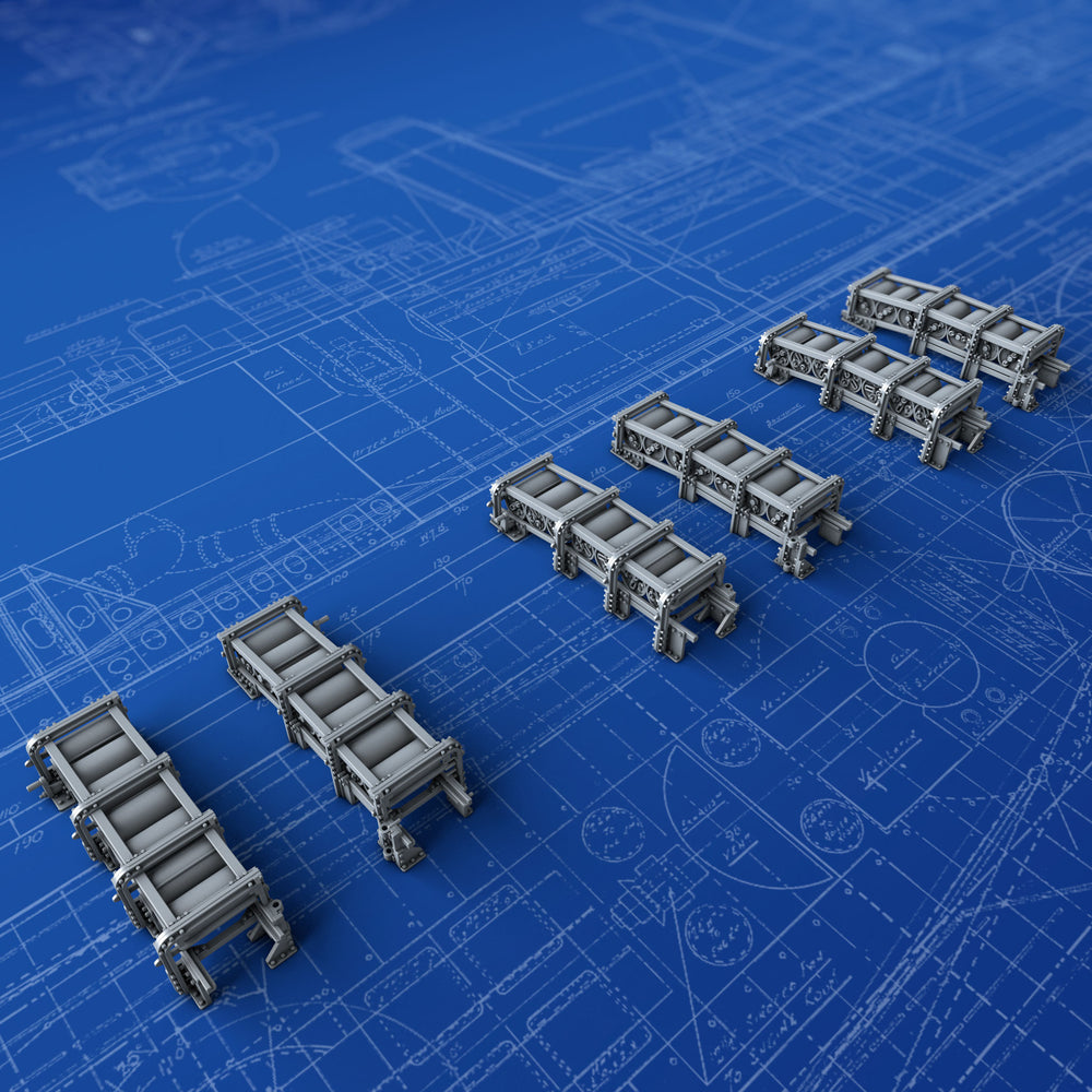 1/700 Royal Navy Depth Charge Rails x6 (7 Charge Version, Starboard & Port)