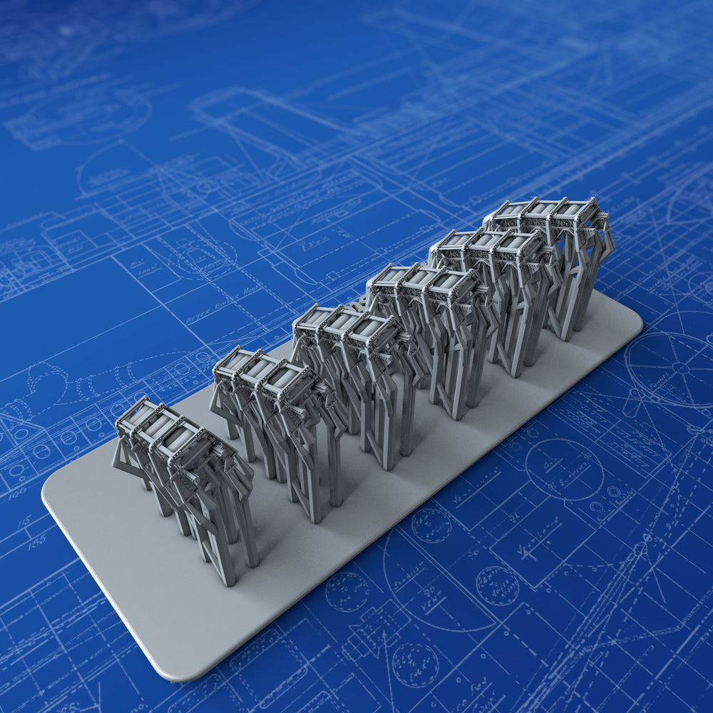 1/700 Royal Navy Depth Charge Rails x6 (Tribal Class, 8 Charge Version)