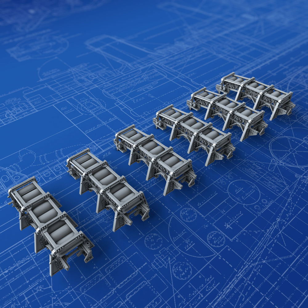 1/700 Royal Navy Depth Charge Rails x6 (Tribal Class, 8 Charge Version)