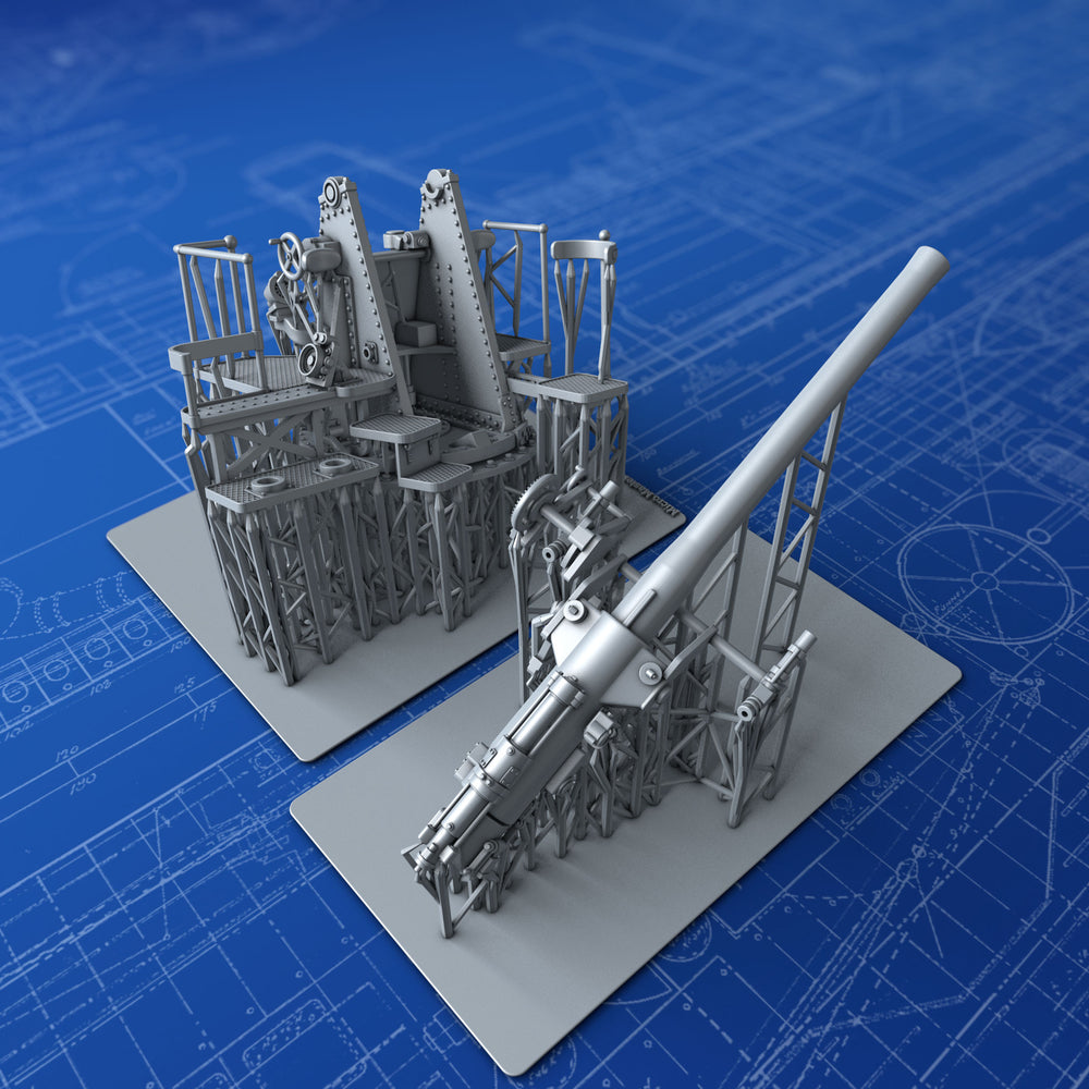 1/96 Royal Navy 4"/45 (10.2cm) QF MKV***(N) H/A MKIV (8" Cruisers Version)