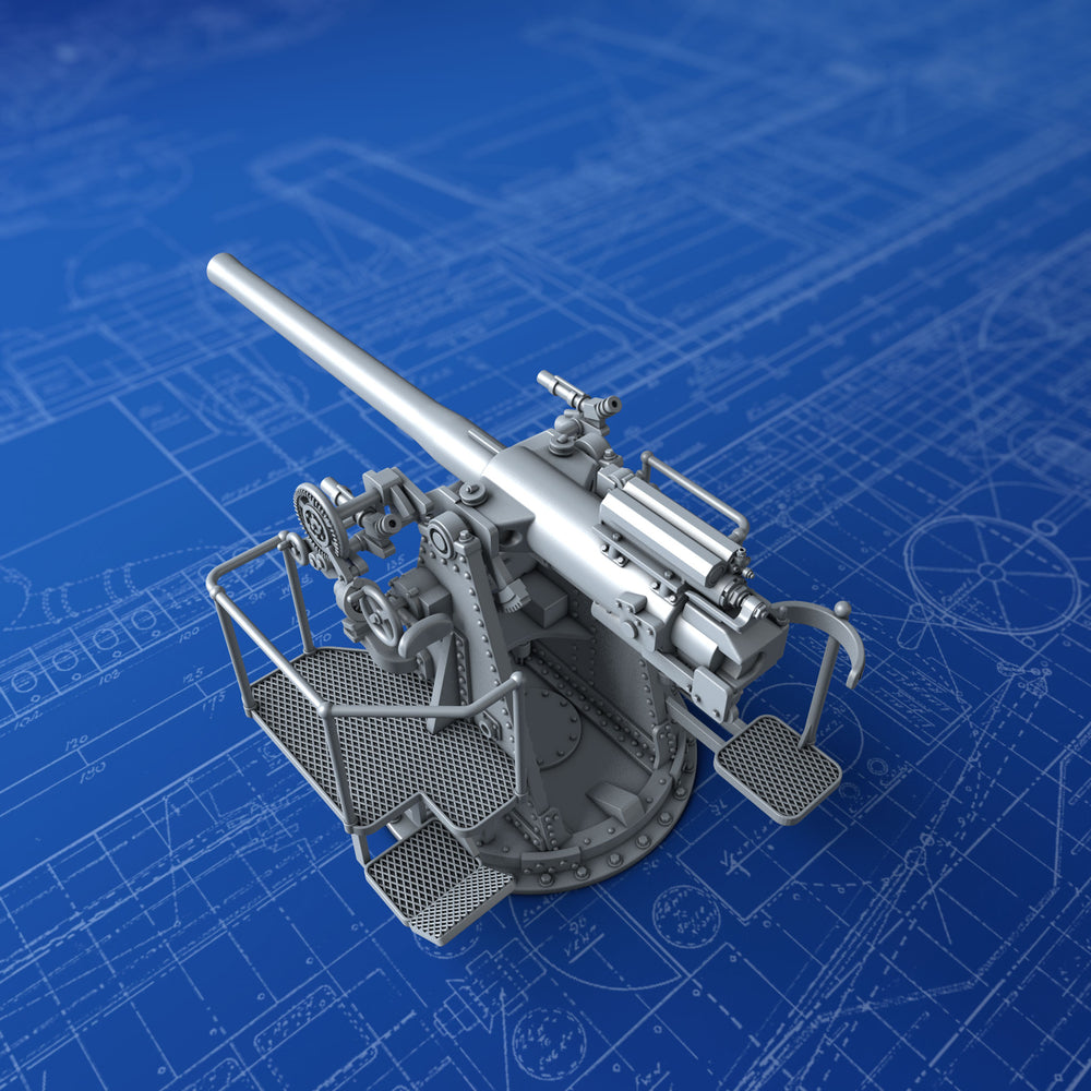 1/72 Royal Navy 4"/45 (10.2cm) QF MKV H/A MKIII Mounting