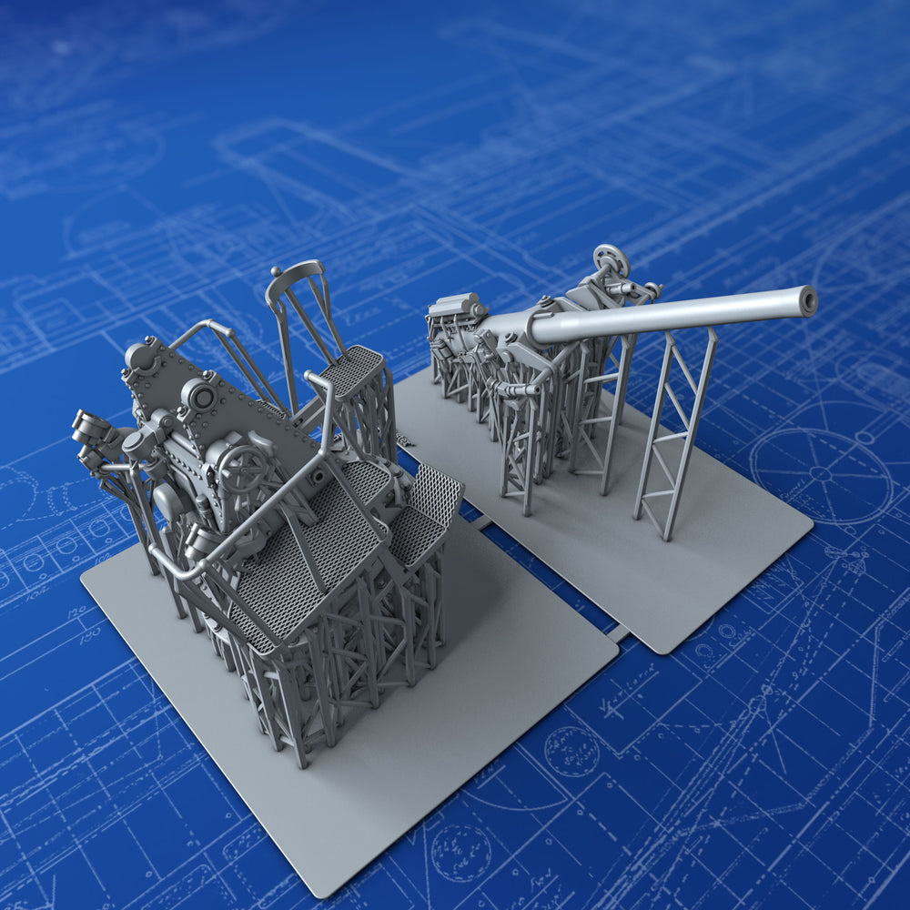 1/72 Royal Navy 4"/45 (10.2cm) QF MKV H/A MKIII Mounting