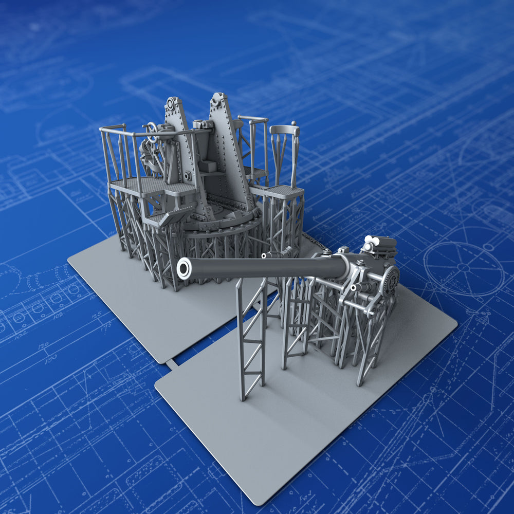 1/72 Royal Navy 4"/45 (10.2cm) QF MKV H/A MKIII Mounting