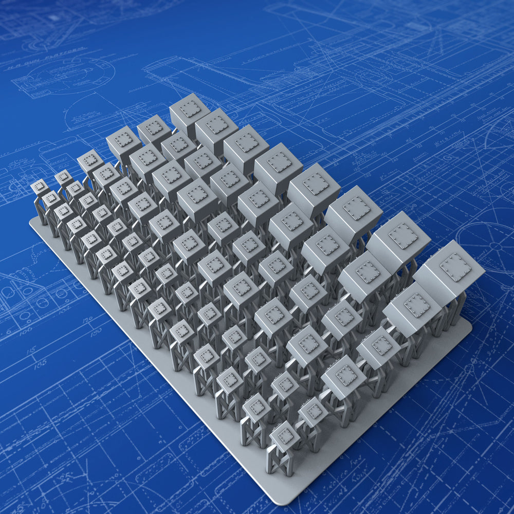 1/144 Royal Navy Small Square Type Mushroom Vents x66