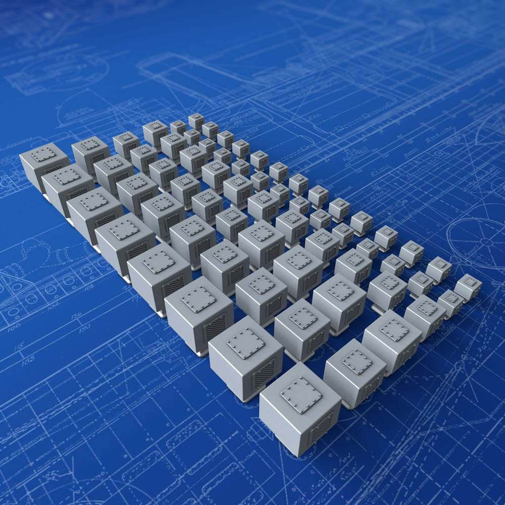 1/144 Royal Navy Small Square Type Mushroom Vents x66