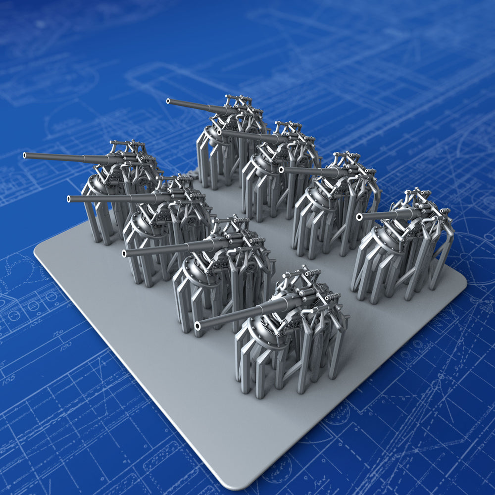 1/350 Imperial German Navy 8.8cm/45 (3.46") SK L/45 x8