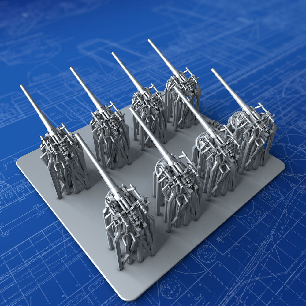 1/350 Imperial German Navy 8.8cm/45 (3.46") SK L/45 x8