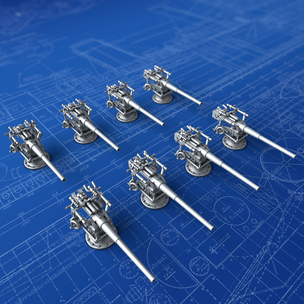 1/350 Imperial German Navy 8.8cm/45 (3.46") SK L/45 x8