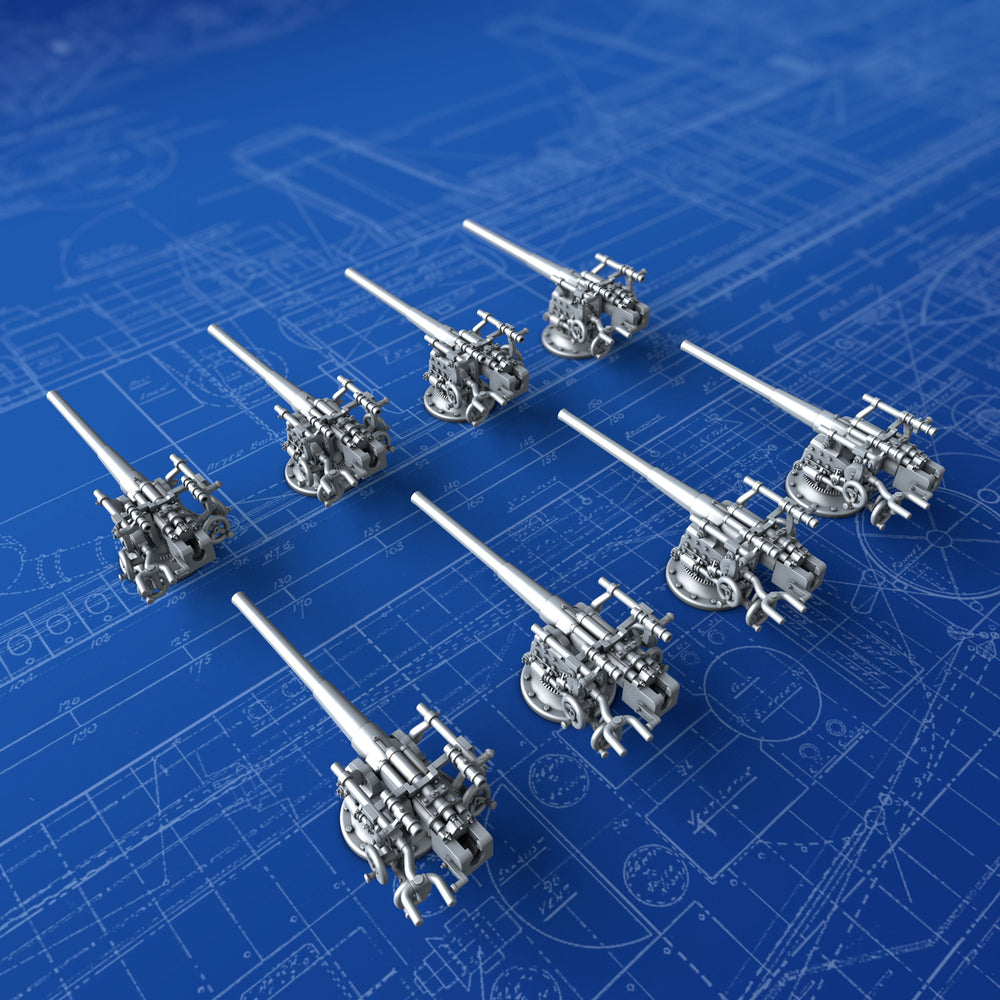 1/350 Imperial German Navy 8.8cm/45 (3.46") SK L/45 x8