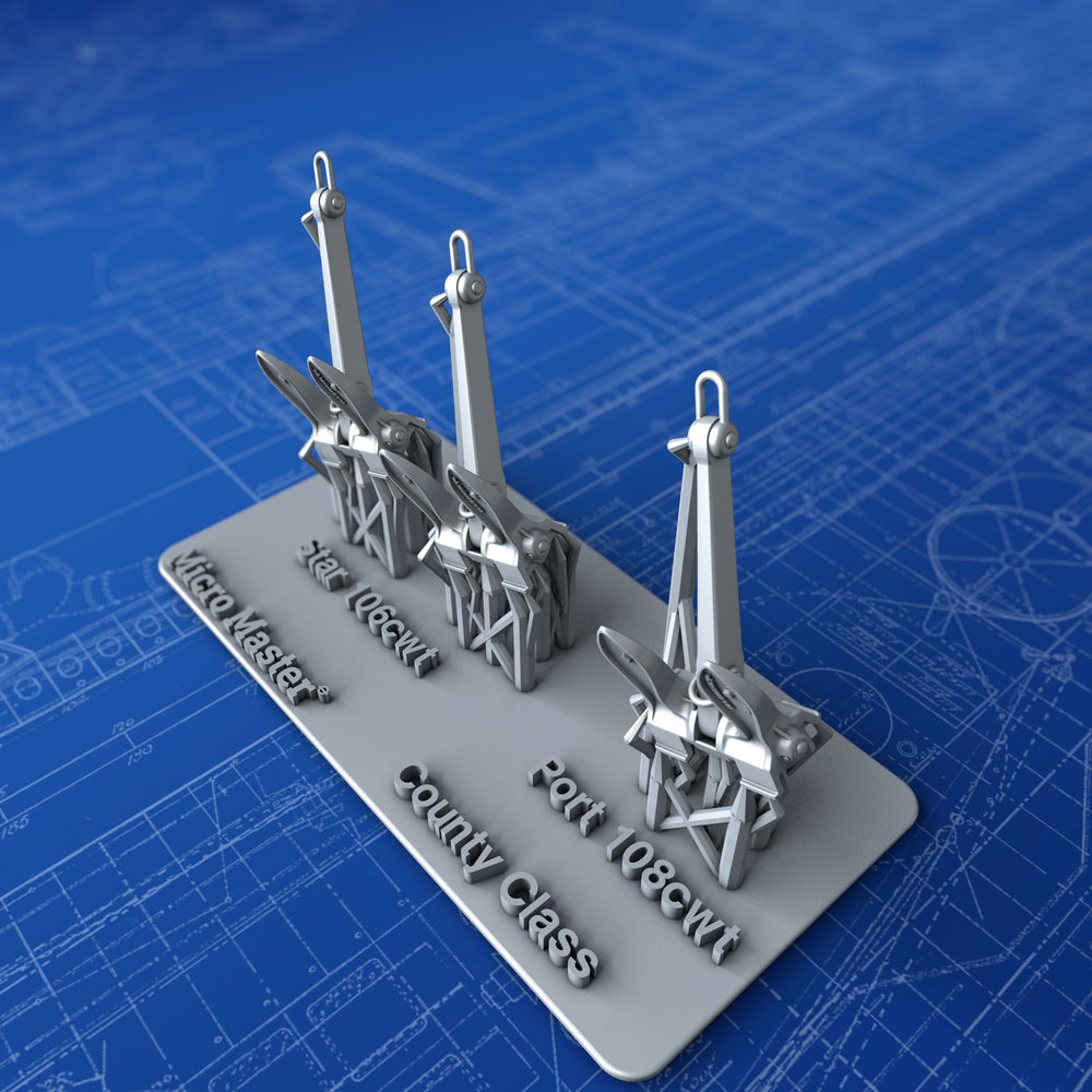 1/350 Royal Navy Byers Stockless Anchors (County Class Heavy Cruisers) x3