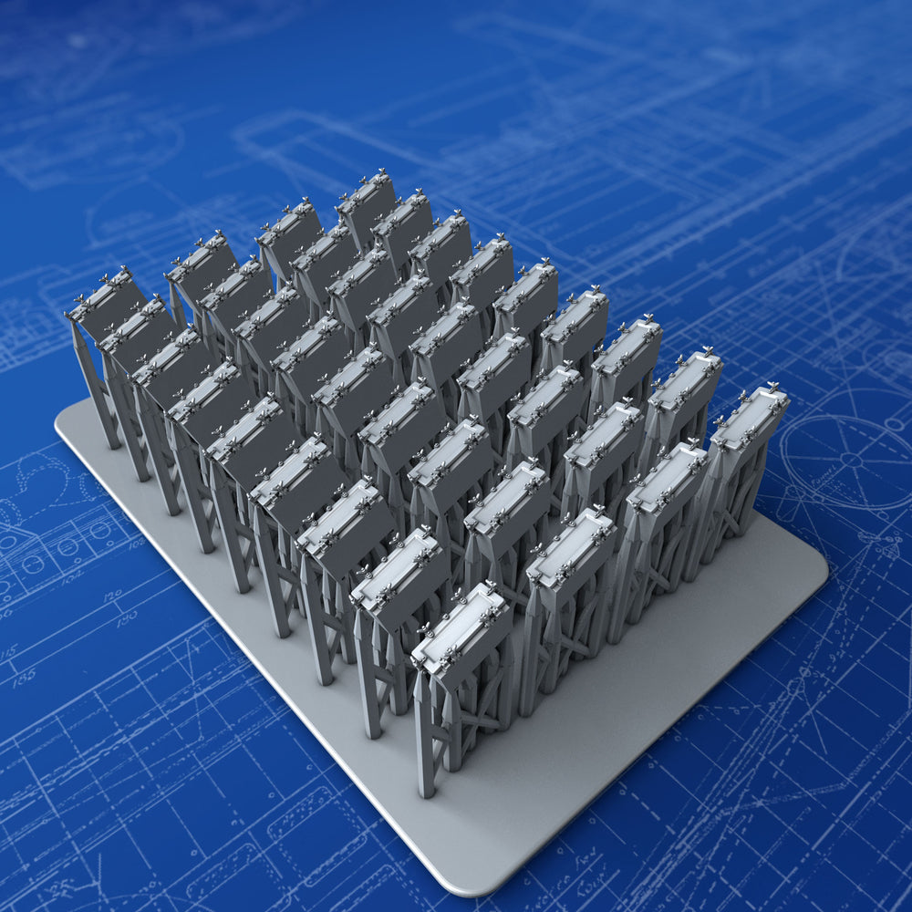 1/350 Royal Navy Quad Vickers 0.50"/62 MG MKIII Ready Use Lockers x36