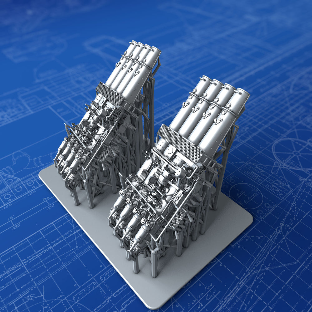 1/350 Royal Navy 21" QR MKIX Quad Torpedo Tubes x2