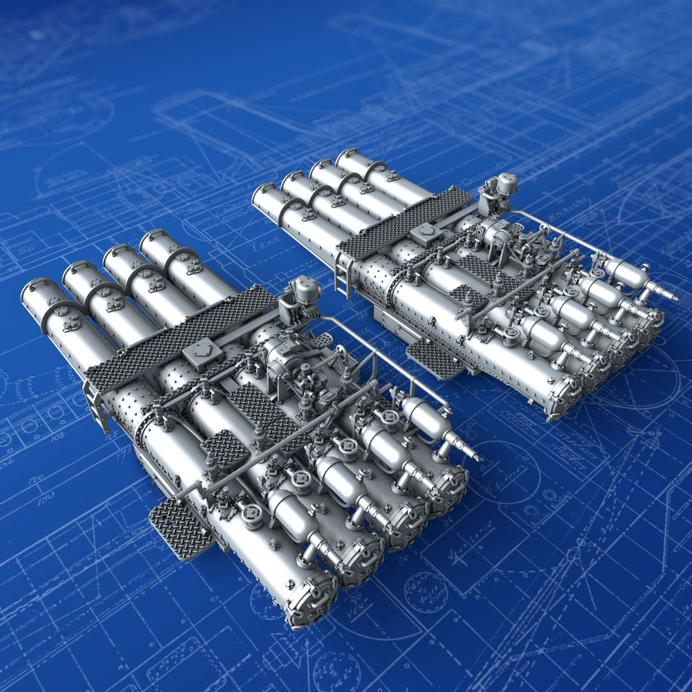 1/350 Royal Navy 21" QR MKIX Quad Torpedo Tubes x2