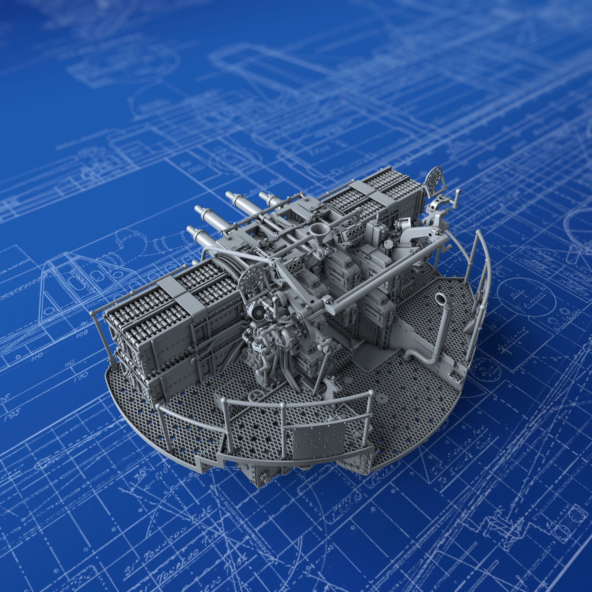 1/150 Royal Navy 2-pdr Octuple Pom Pom (4cm/39) QF MKVIII on ‘M’ (MKV ...