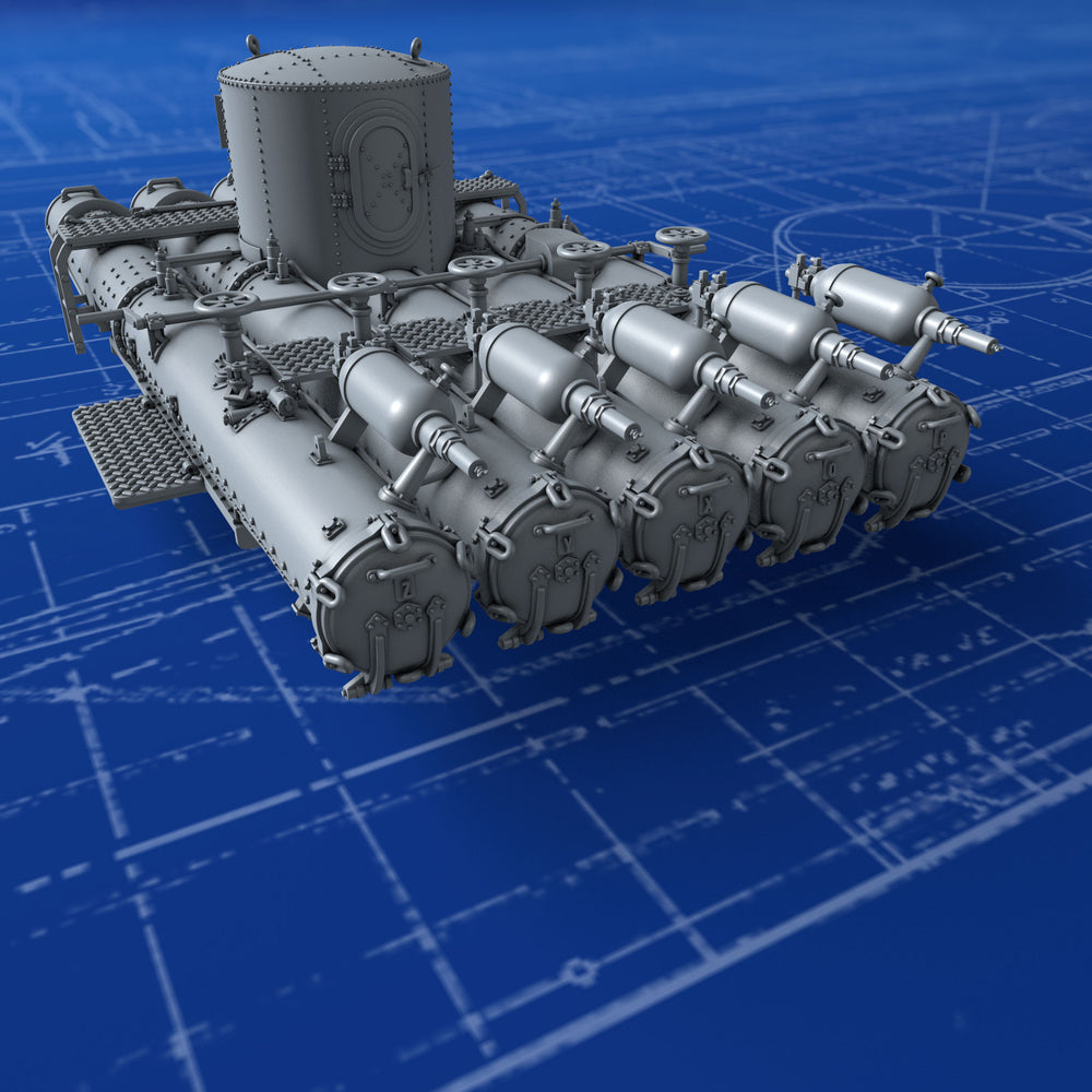 1/200 Royal Navy 21" PR MKII Pentad Torpedo Tubes (Aft)
