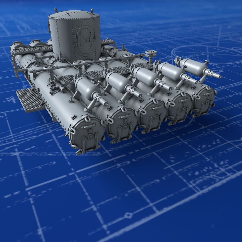 1/200 Royal Navy 21" PR MKII Pentad Torpedo Tubes (Fore)
