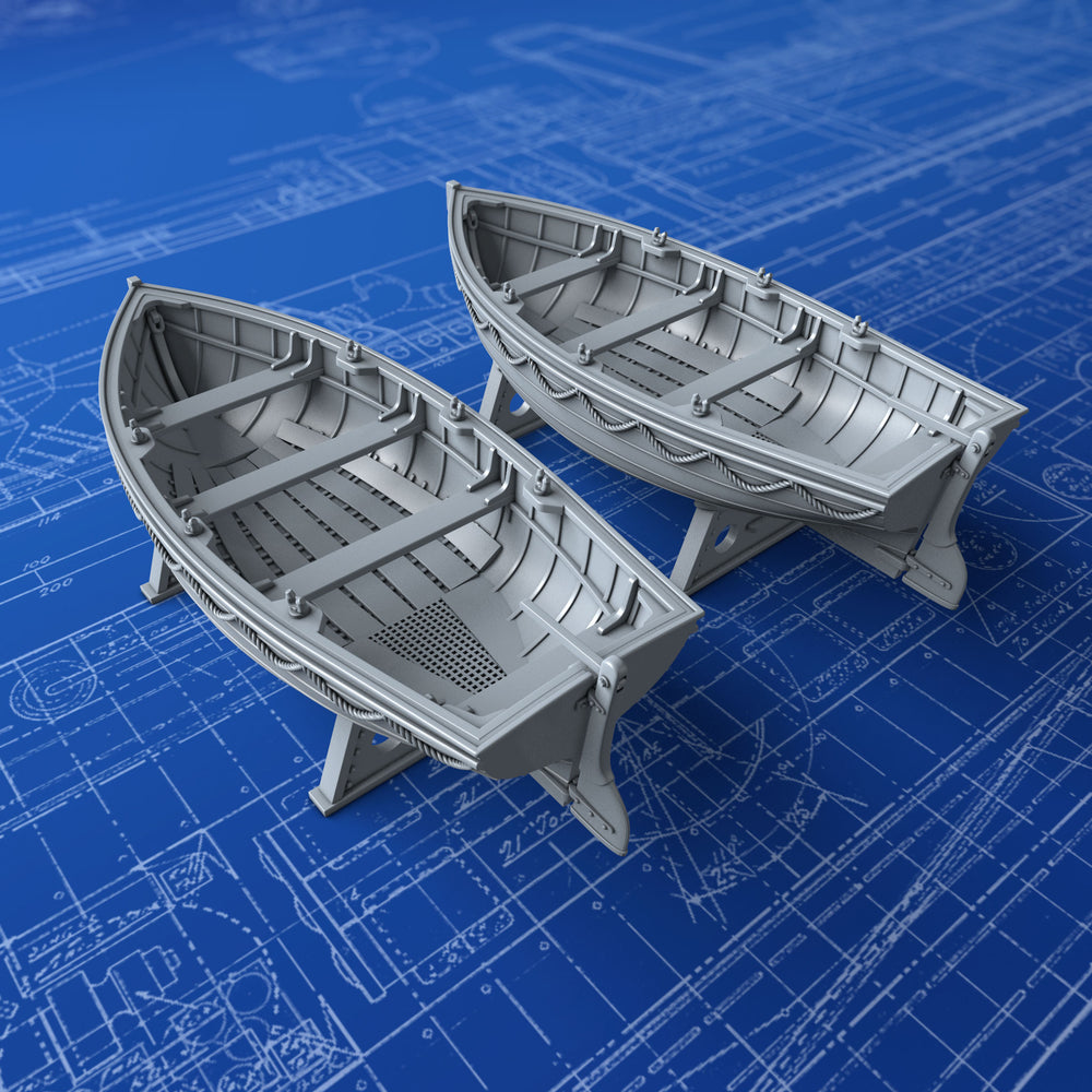 1/72 Royal Navy 14ft Drifter Dinghys x2 (Flowers Class)