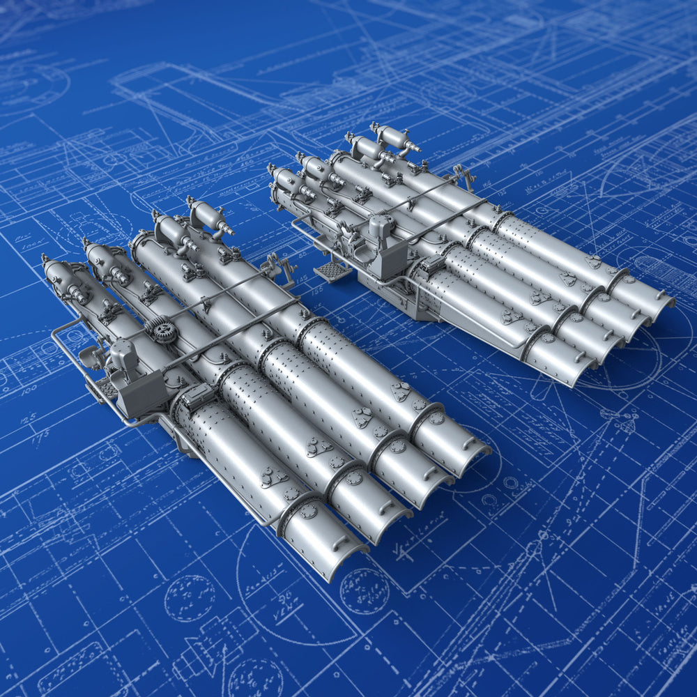 1/200 Royal Navy 21" QR MKVII Quad Torpedo Tubes x2