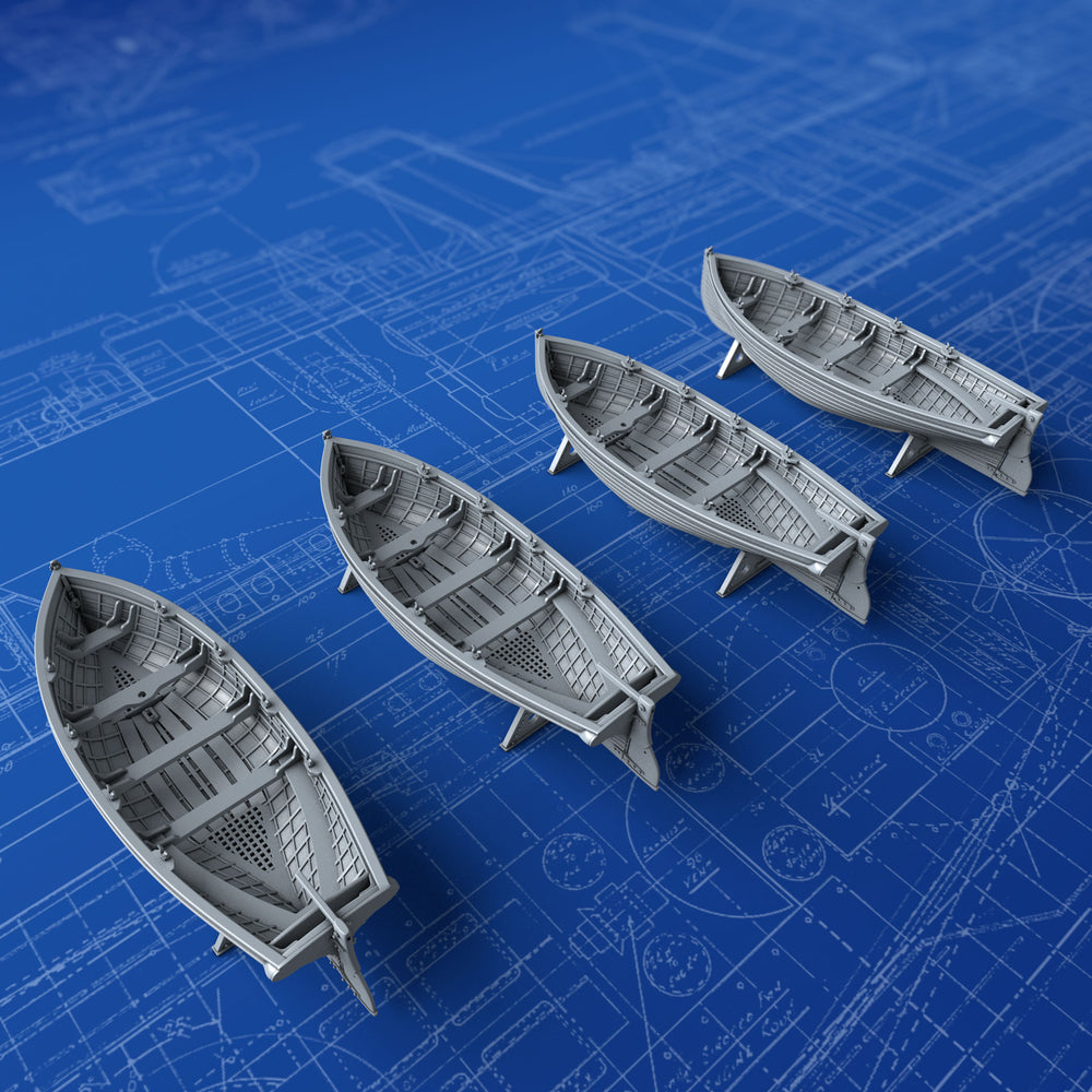 1/350 Royal Navy 18ft Cutters x4