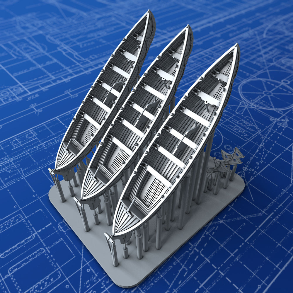 1/400 Royal Navy 27ft Whalers x3