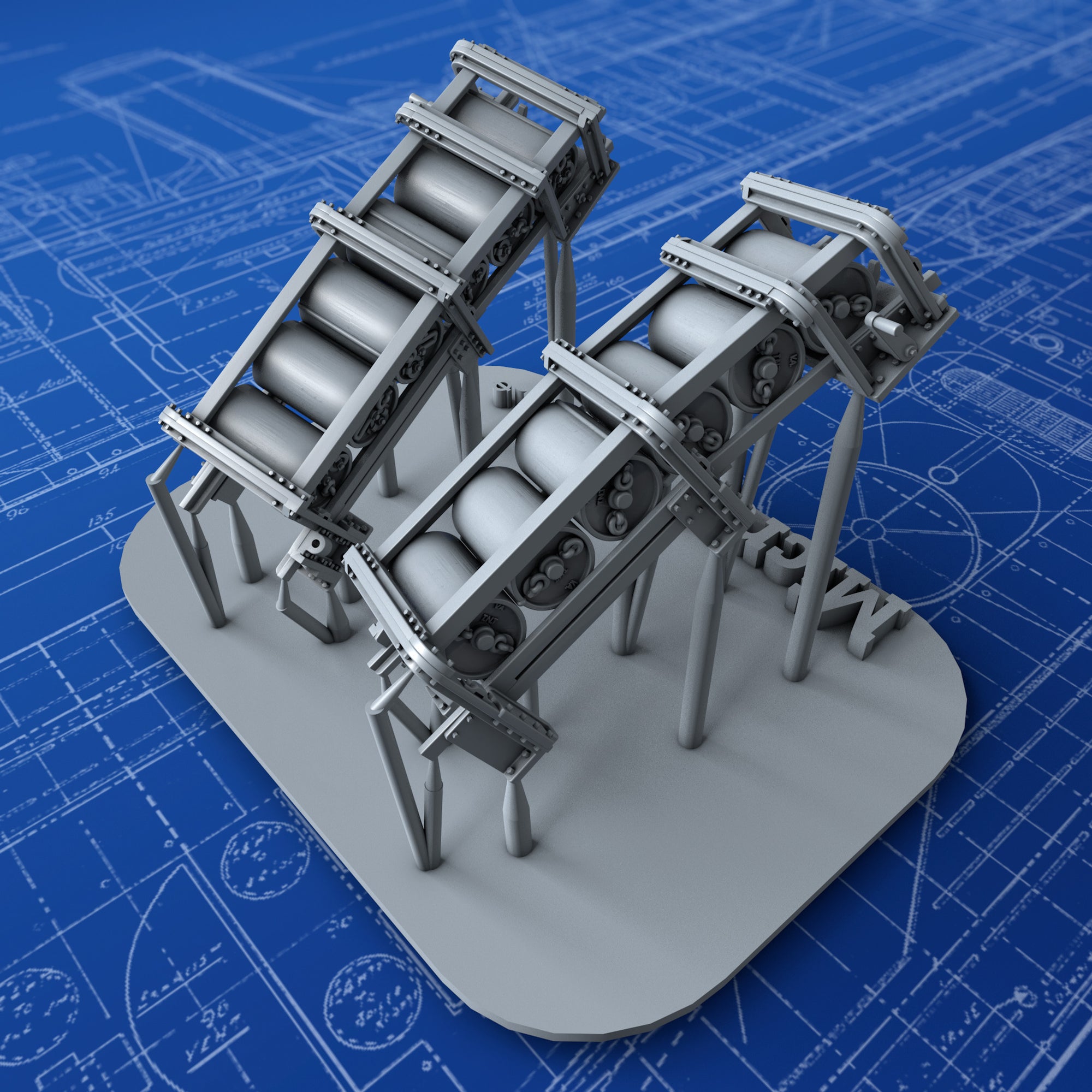 Hms Depth Charge Rack 1/350 Royal Navy Depth Charge Rails MKI x2 (6 Charge Version) – Micro ...