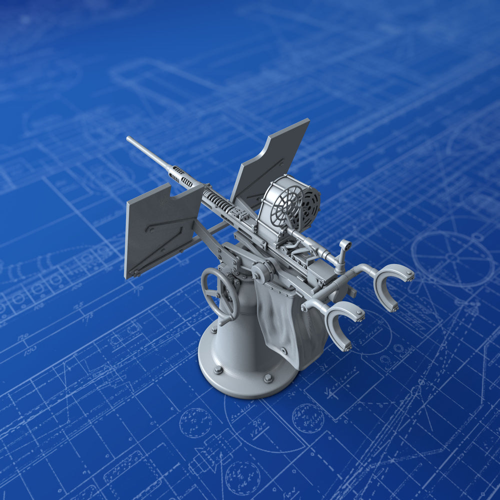 1/48 Royal Navy 20mm Oerlikon MKI / MKII Mount (0º Elevation)