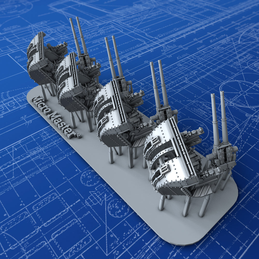 1/600 Royal Navy 4"/45 (10.2cm) QF MKXVI (MKXIX Twin Mounts) x4
