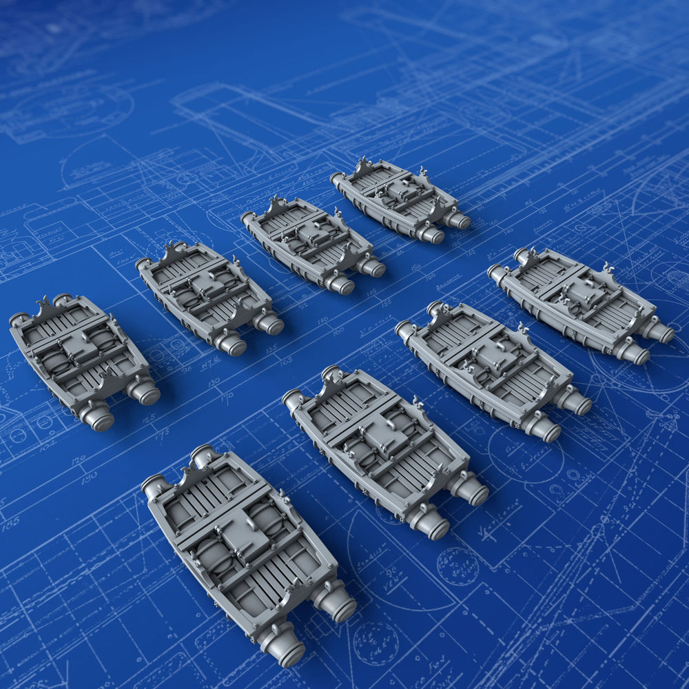 1/600 Royal Navy 10ft Working Dinghy Balsa Rafts x8 – Micro Master 3D ...